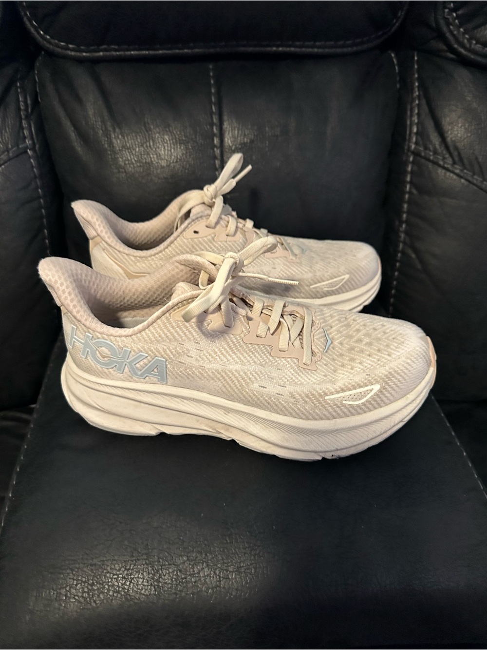 Hoka Women's Running Shoes in cream